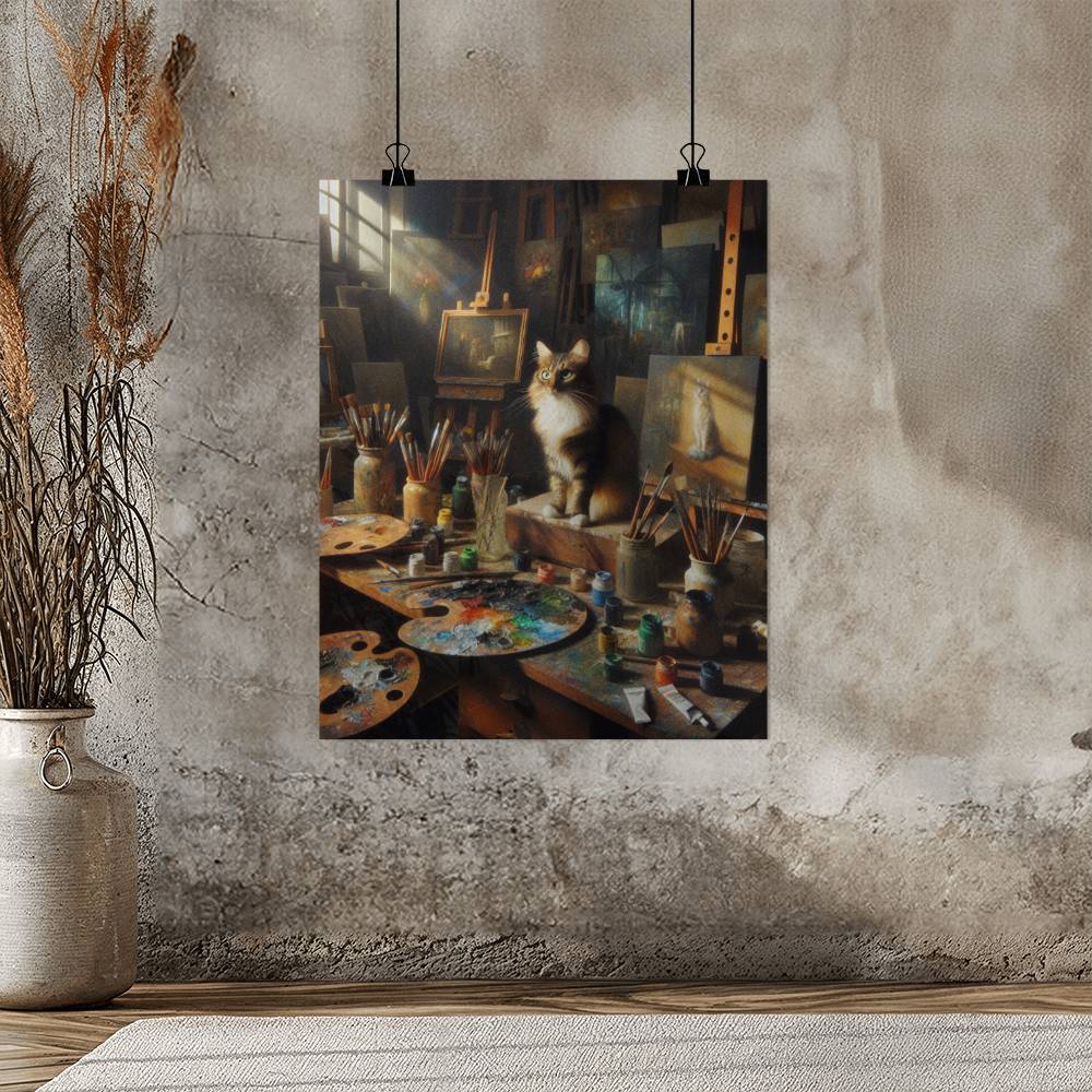 Regal Whiskers: Renaissance Royalty Cat High Gloss Poster