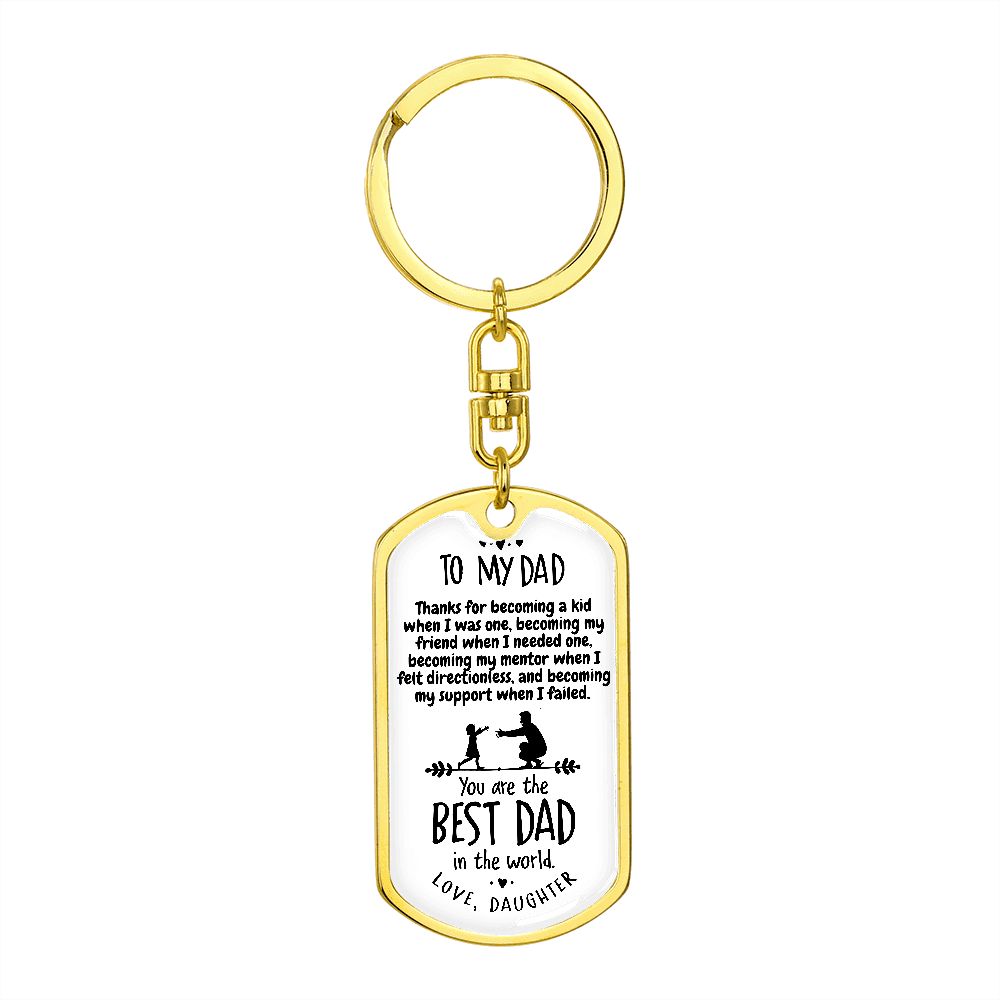 Best Dad Keychain Gift from Daughter