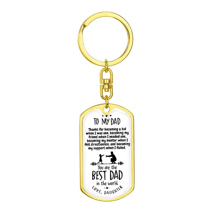 Best Dad Keychain Gift from Daughter