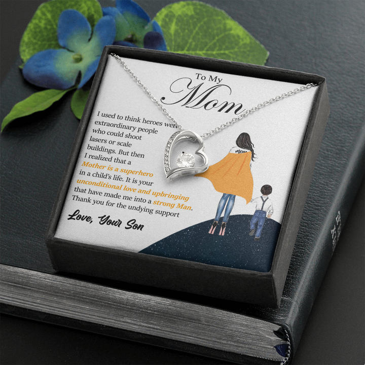 Superhero Mom Heart Necklace from Son