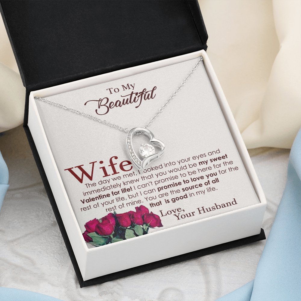 Heart Necklace Gift for Beautiful Wife