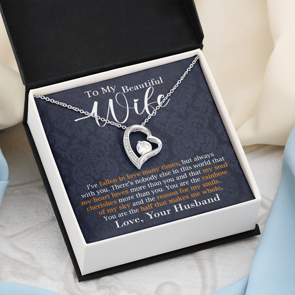 Heart Pendant Necklace Gift for Wife from Husband
