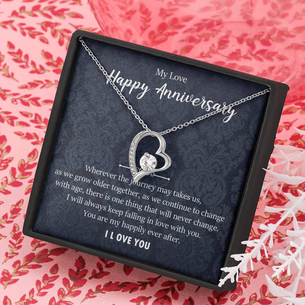 Anniversary Heart Necklace Gift for Love