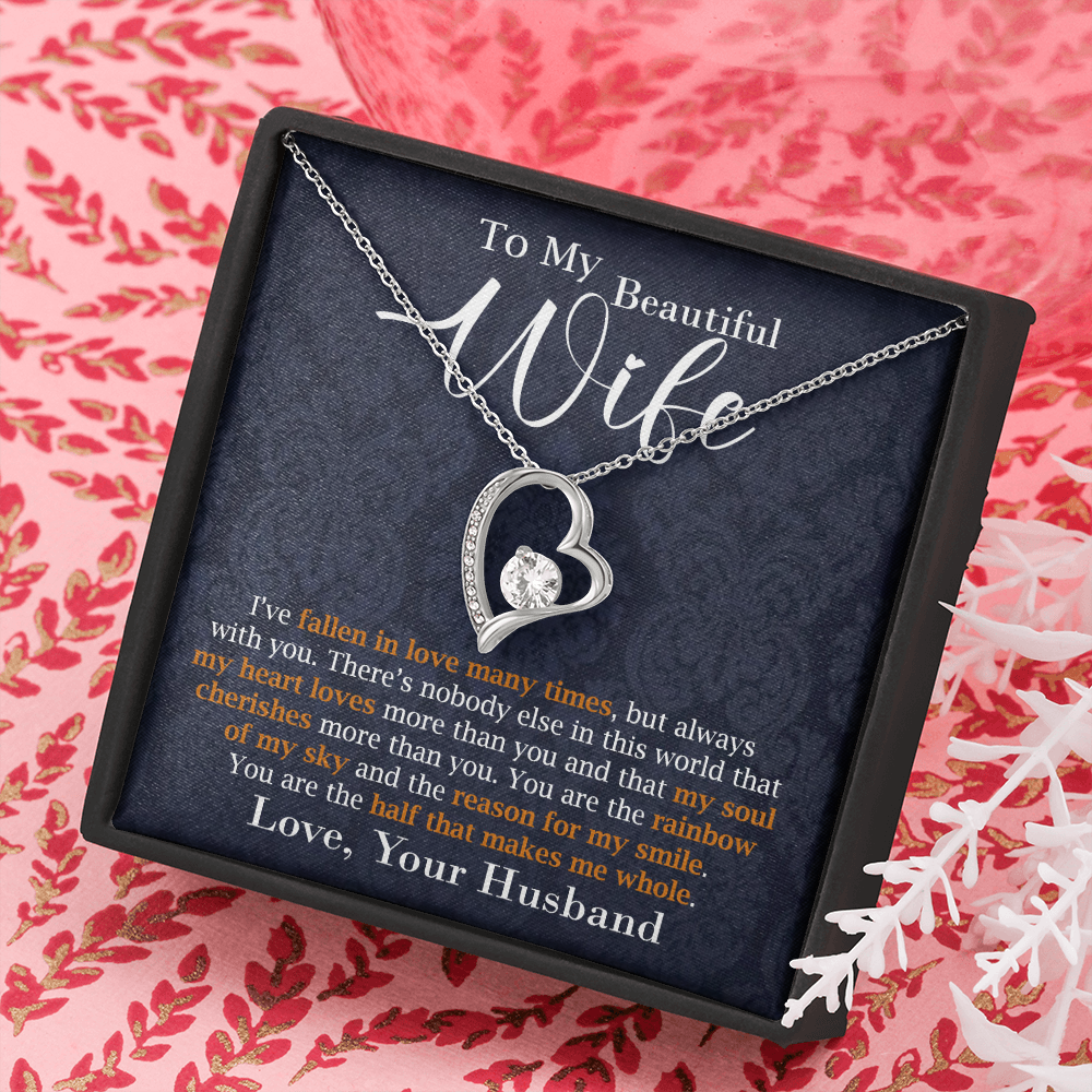 Heart Pendant Necklace Gift for Wife from Husband