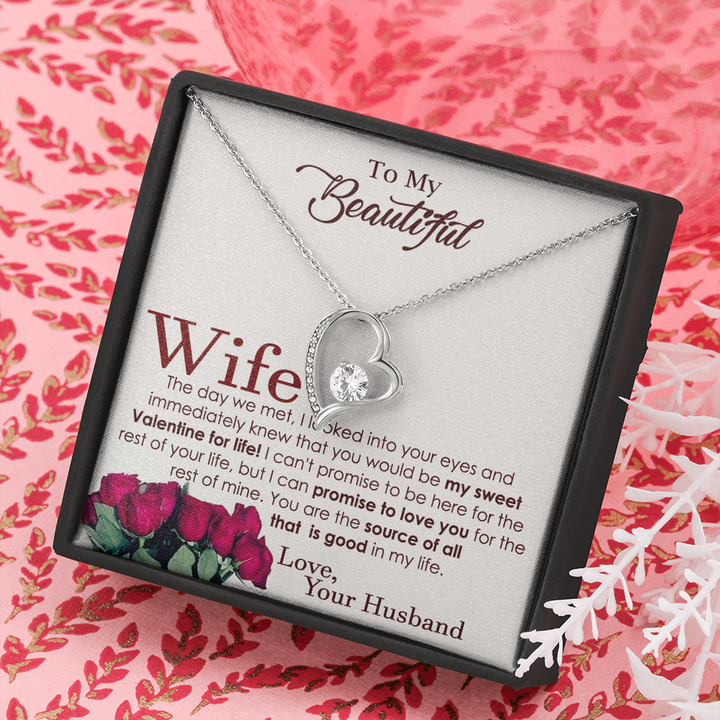 Heart Necklace Gift for Beautiful Wife
