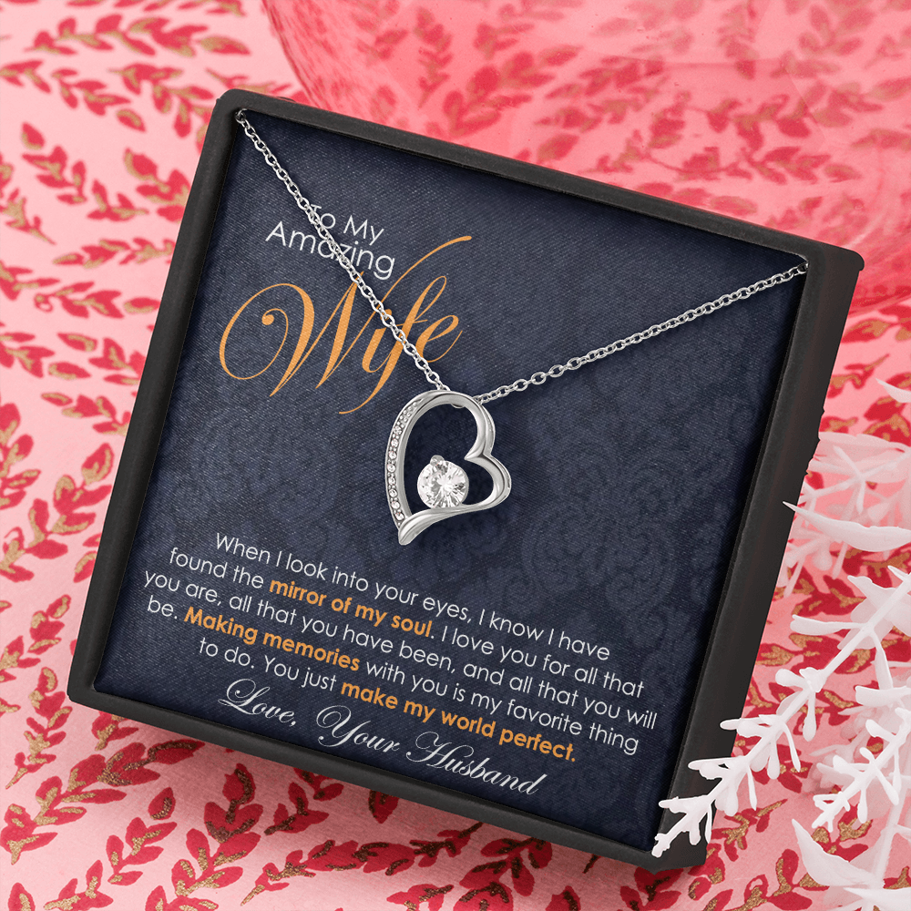 Heart Pendant Necklace for Amazing Wife