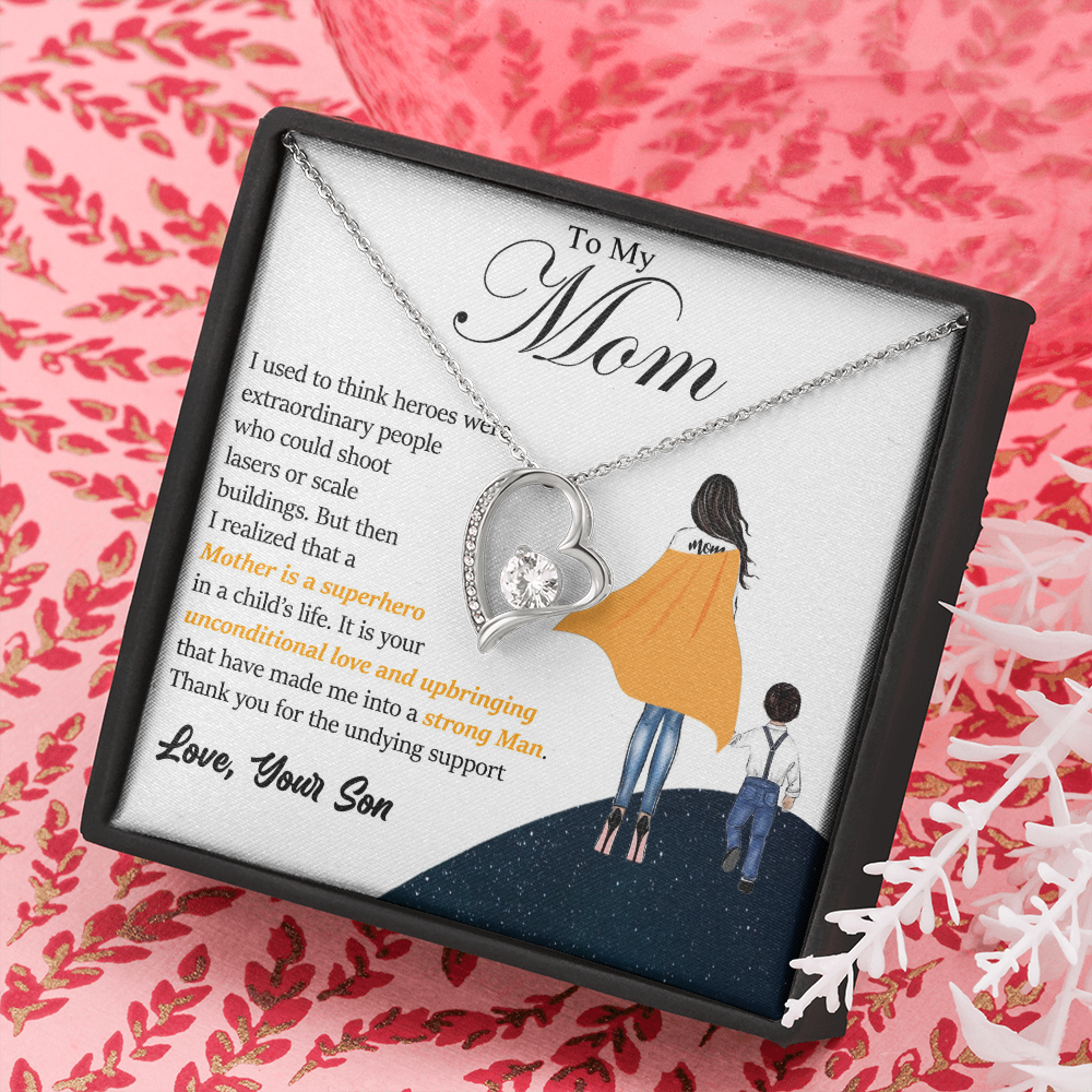 Superhero Mom Heart Necklace from Son