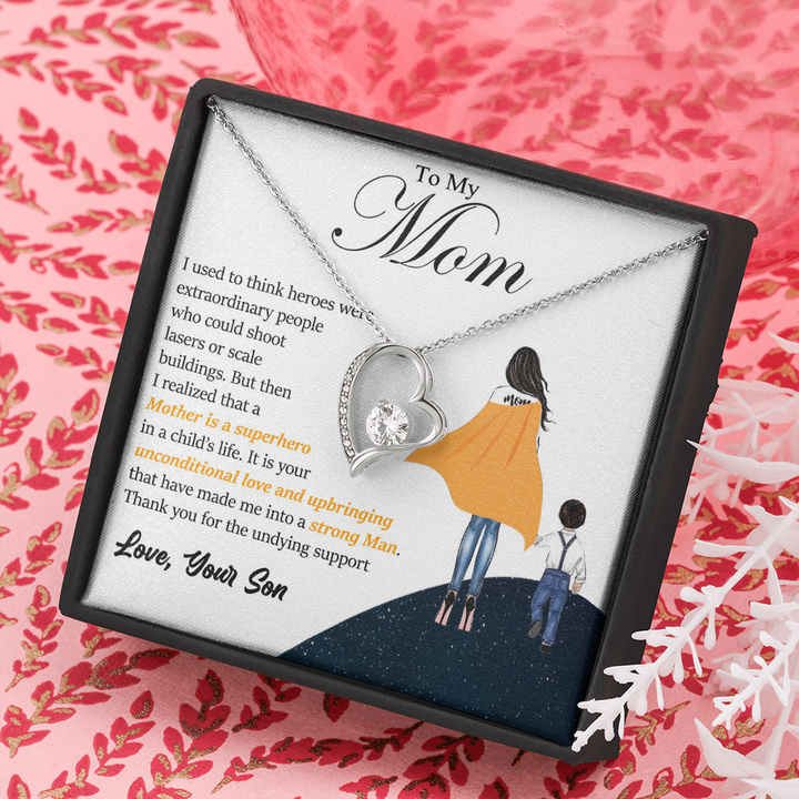 Superhero Mom Heart Necklace from Son