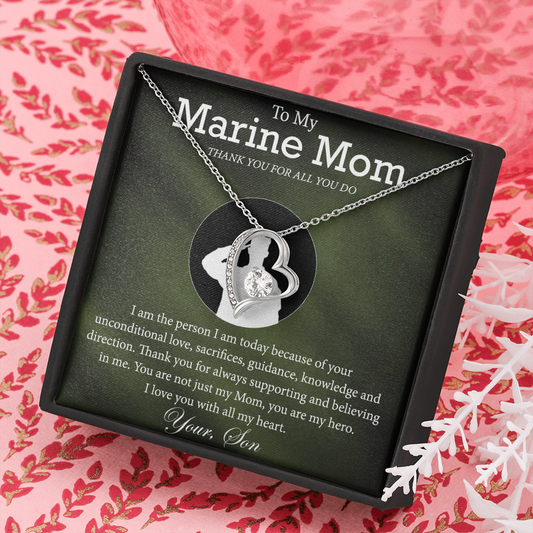 Marine Mom Gift - Mother And Son Necklace