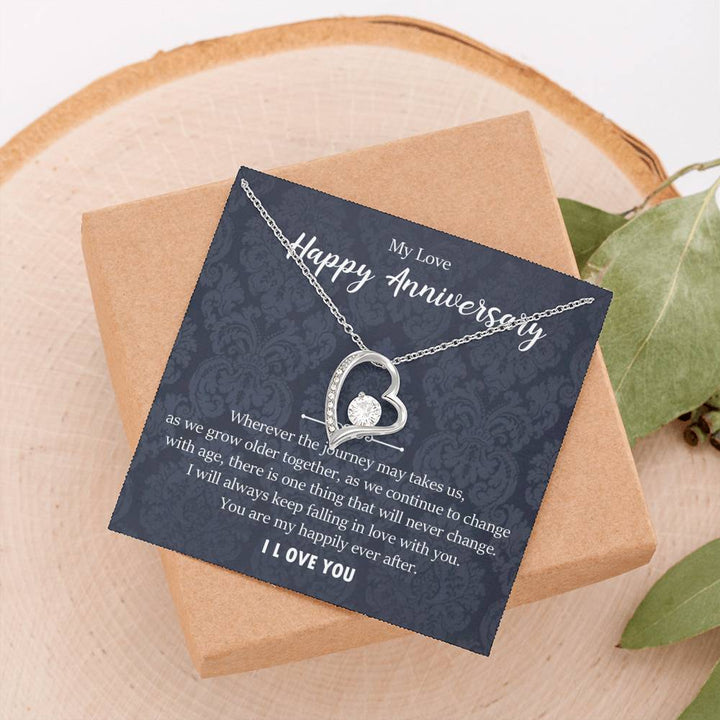 Anniversary Heart Necklace Gift for Love