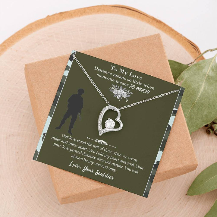Military Long Distance Heart Necklace Gift