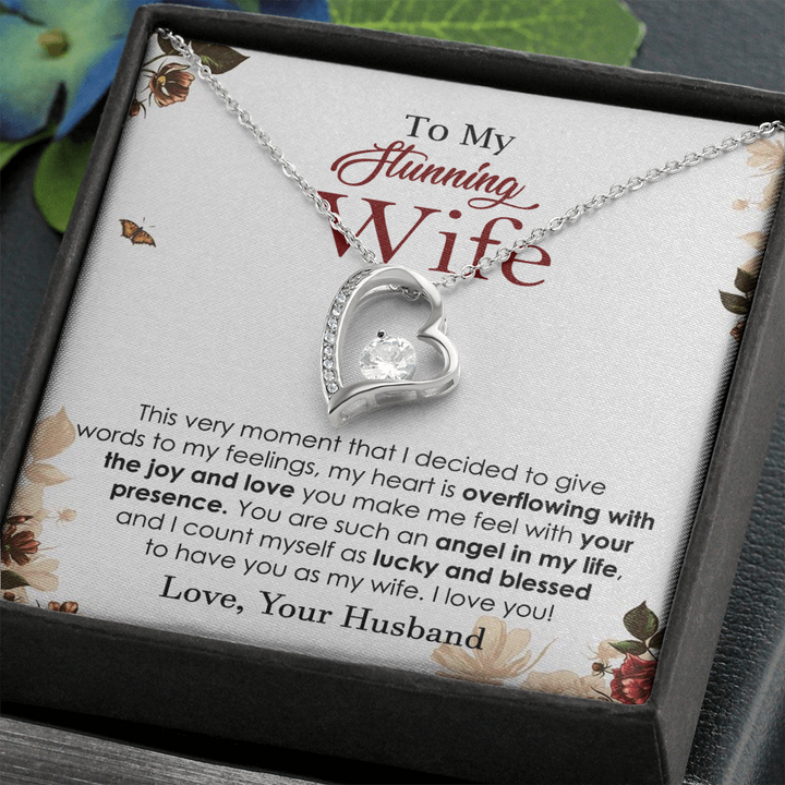 Heart Necklace Gift for Stunning Wife