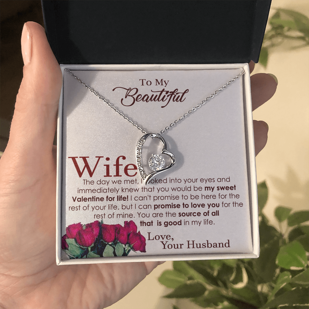 Heart Necklace Gift for Beautiful Wife