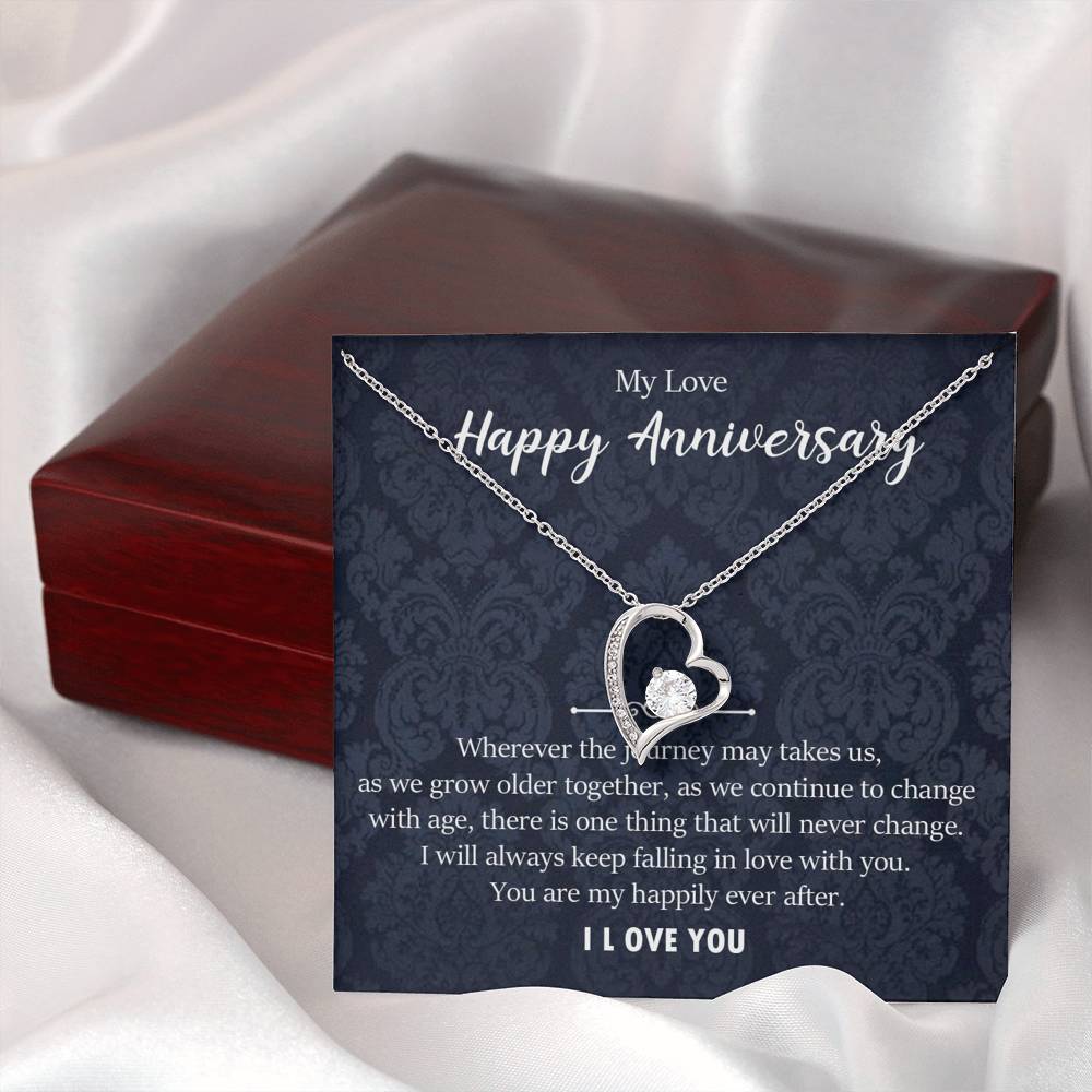 Anniversary Heart Necklace Gift for Love