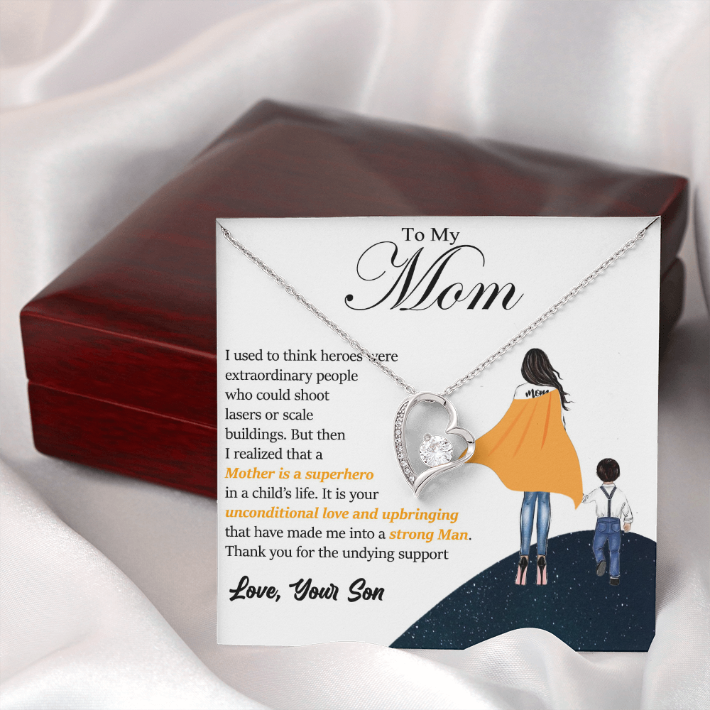 Superhero Mom Heart Necklace from Son