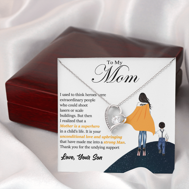 Superhero Mom Heart Necklace from Son