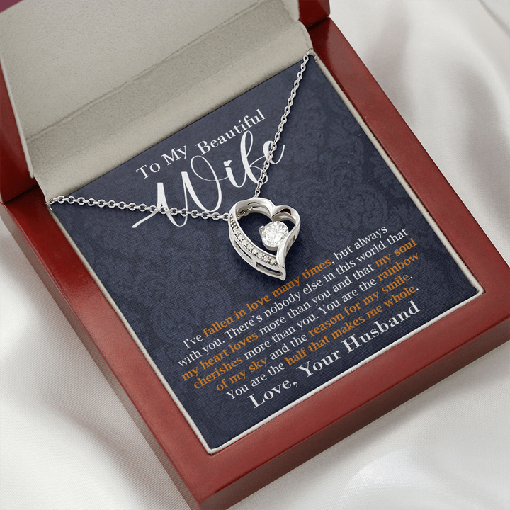 Heart Pendant Necklace Gift for Wife from Husband