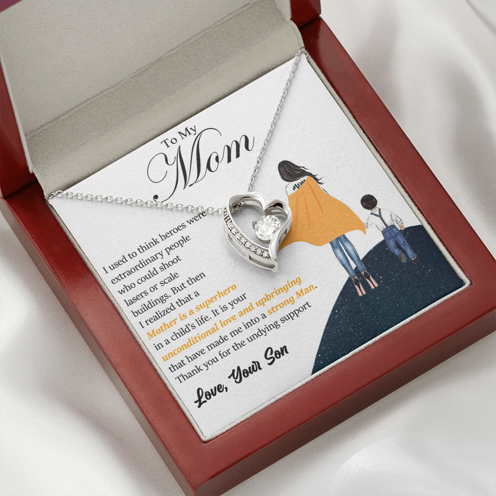 Superhero Mom Heart Necklace from Son