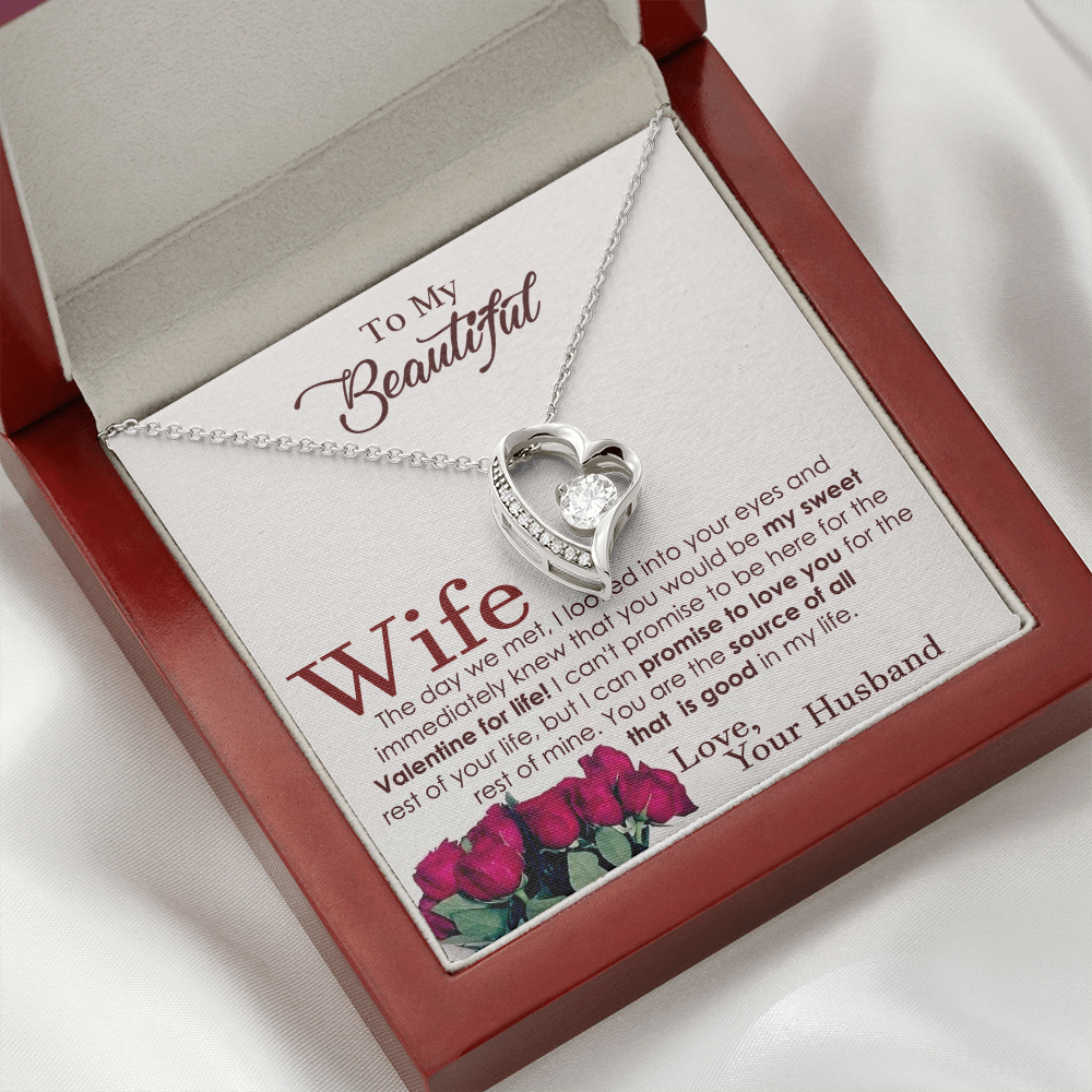 Heart Necklace Gift for Beautiful Wife