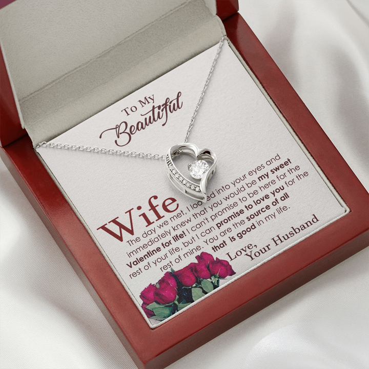 Heart Necklace Gift for Beautiful Wife