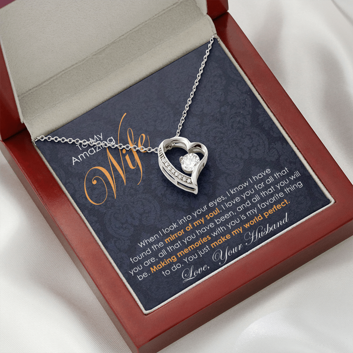 Heart Pendant Necklace for Amazing Wife