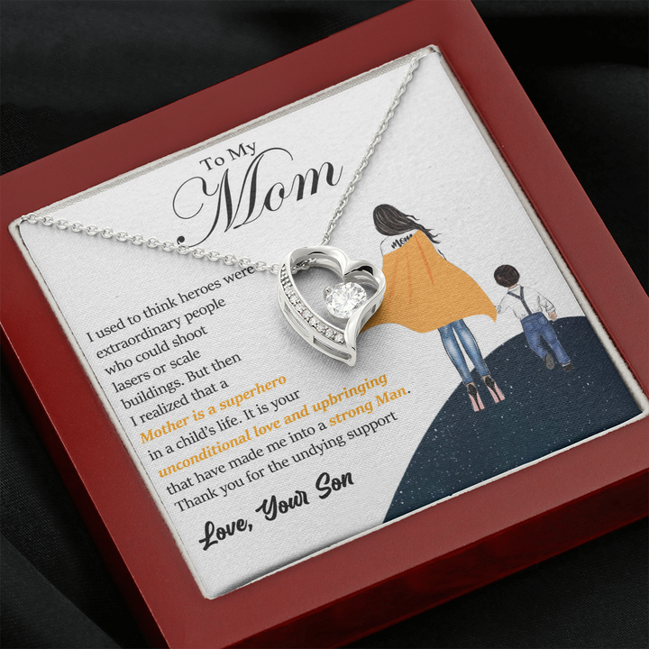 Superhero Mom Heart Necklace from Son