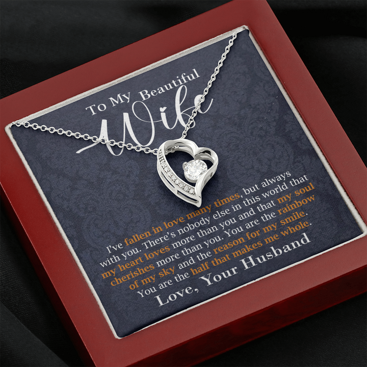 Heart Pendant Necklace Gift for Wife from Husband