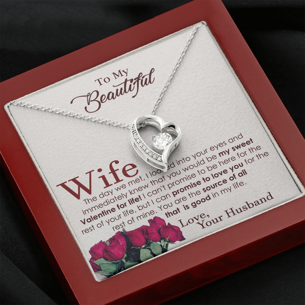 Heart Necklace Gift for Beautiful Wife