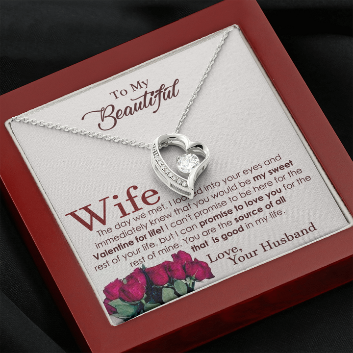 Heart Necklace Gift for Beautiful Wife