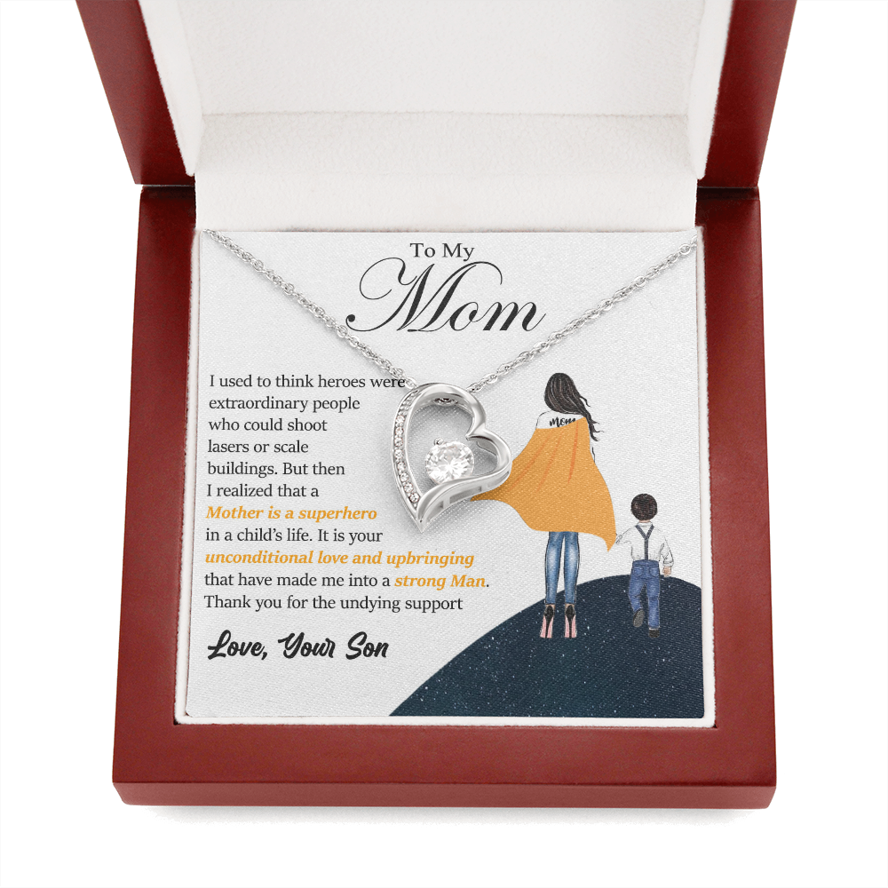 Superhero Mom Heart Necklace from Son