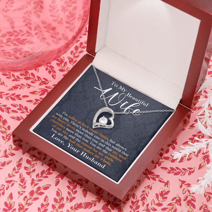 Heart Pendant Necklace Gift for Wife from Husband