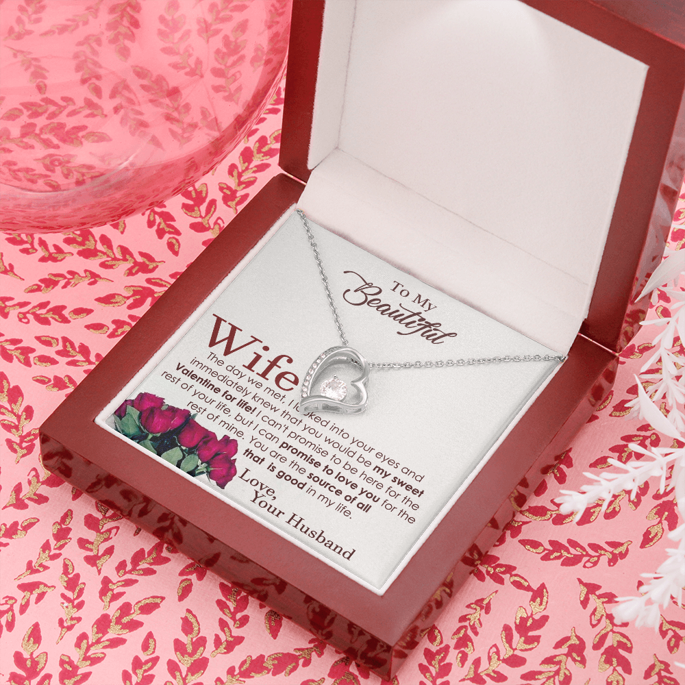 Heart Necklace Gift for Beautiful Wife