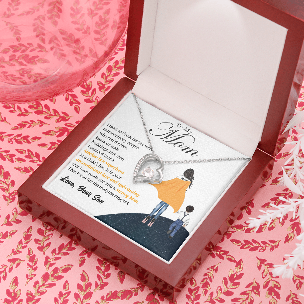 Superhero Mom Heart Necklace from Son