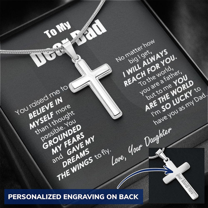 Cross Necklace Gift for Dad from Daughter