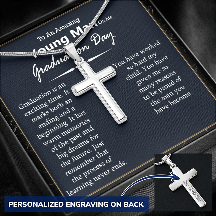 Graduation Cross Necklace for Young Man