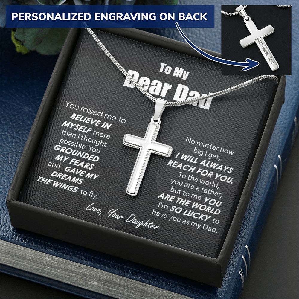 Cross Necklace Gift for Dad from Daughter