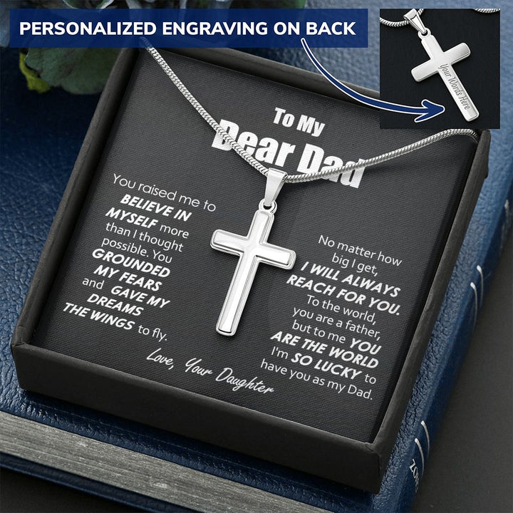 Cross Necklace Gift for Dad from Daughter