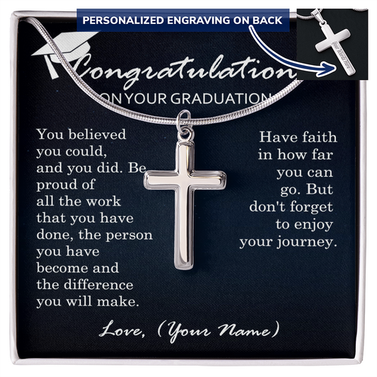 personalized cross necklace for men