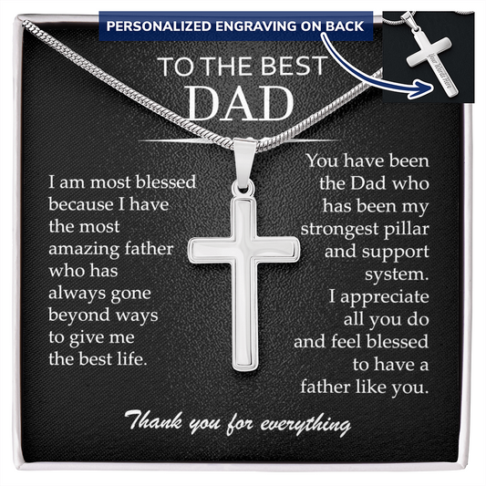 Cross Necklace For The Best Dad On Fathers Day