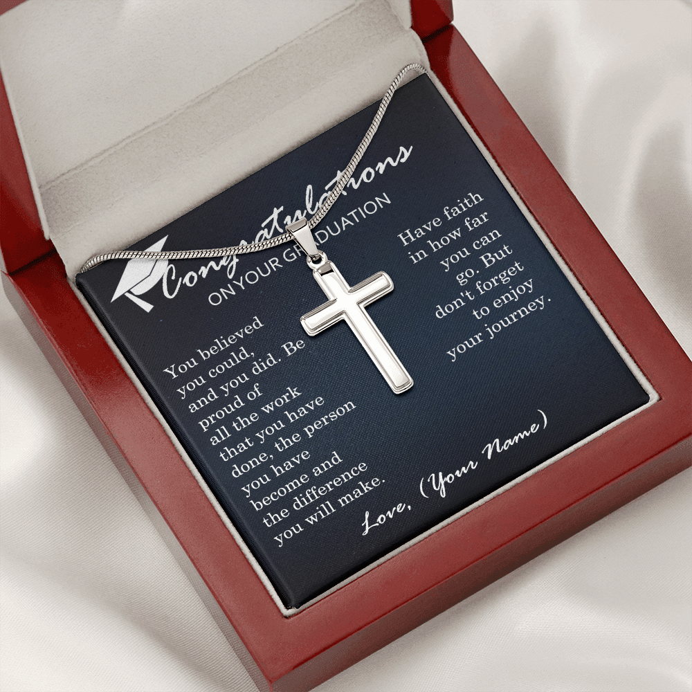 Graduation Crosses Personalized Graduation Cross Necklace for Him – heartaccent.com