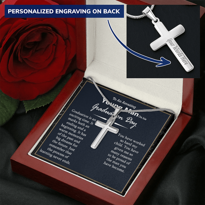 Graduation Cross Necklace for Young Man