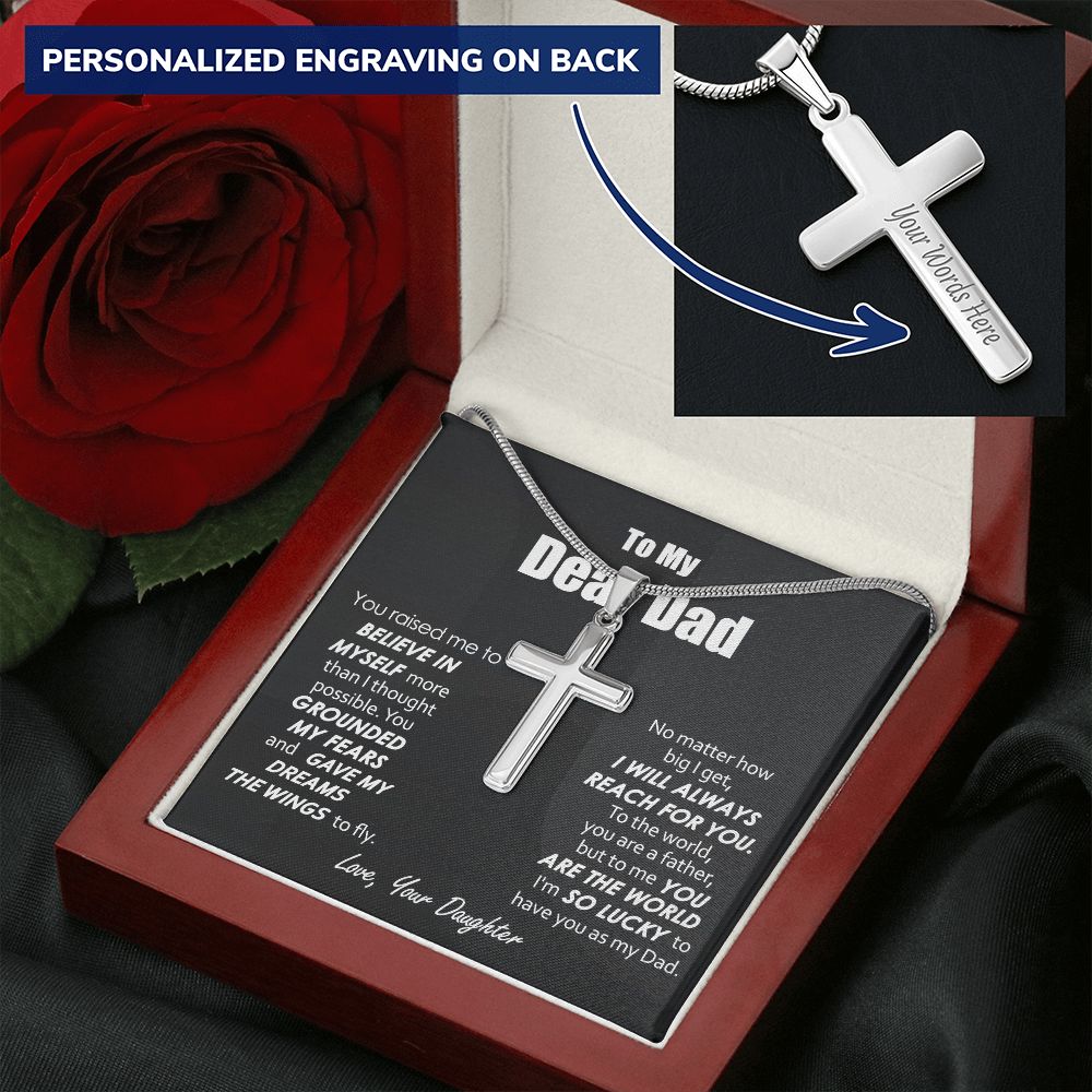 Cross Necklace Gift for Dad from Daughter