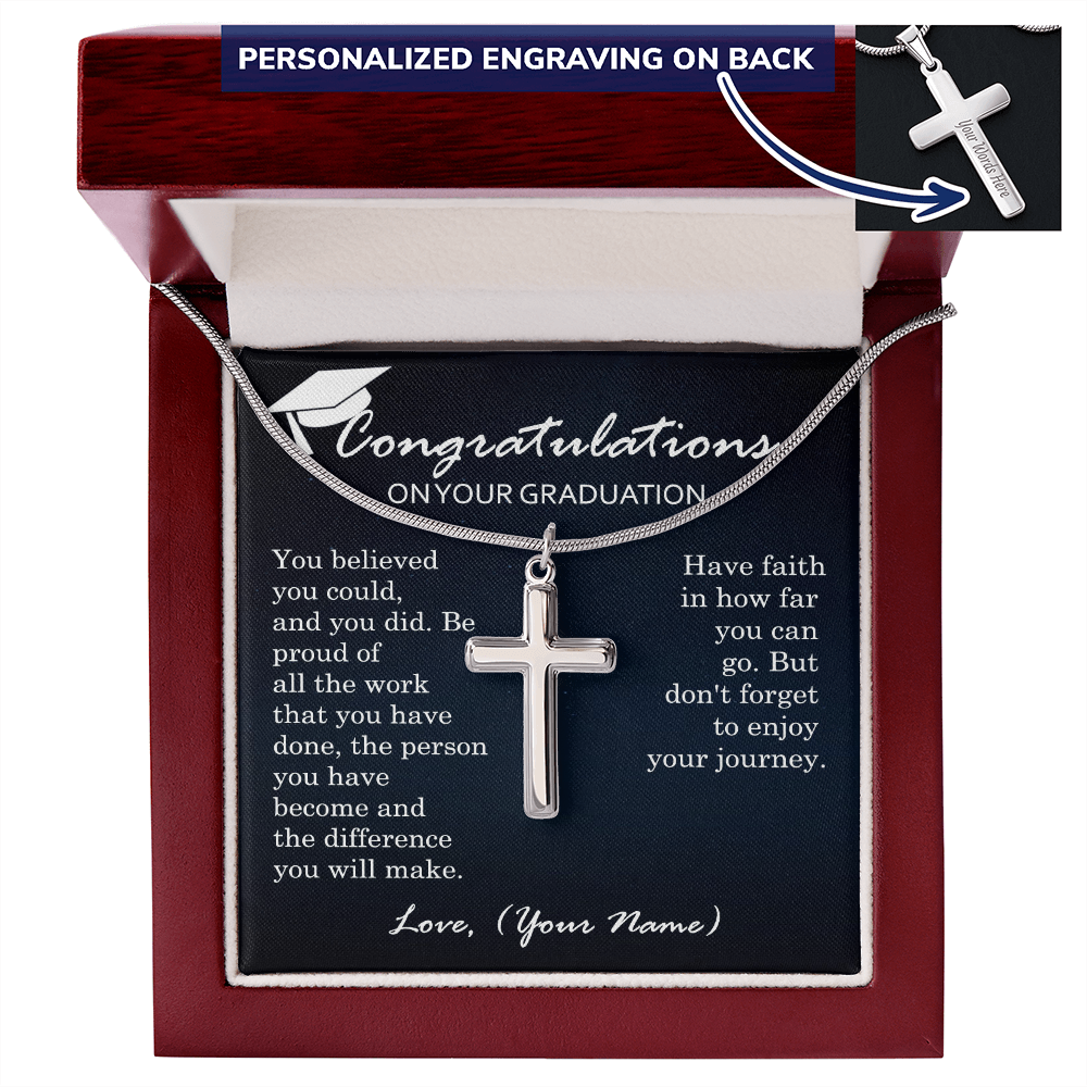 Graduation Crosses Personalized Graduation Cross Necklace for Him – heartaccent.com