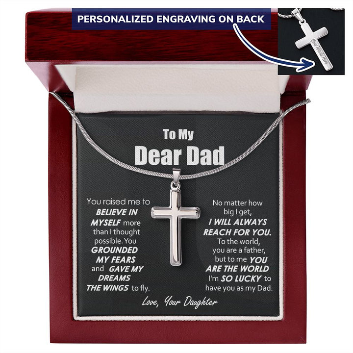Cross Necklace Gift for Dad from Daughter