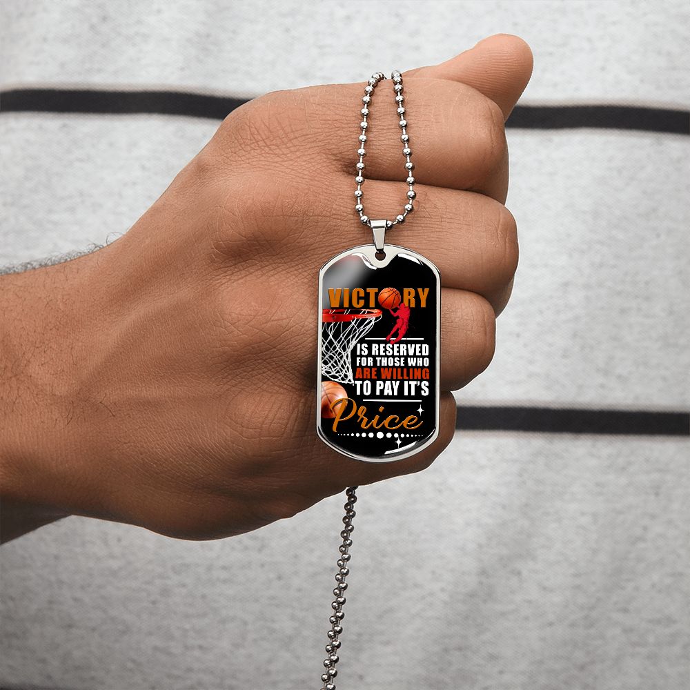Basketball Victory Dog Tag Necklace Gift