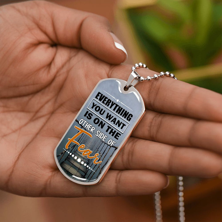 Face Your Fear Dog Tag Necklace Gift