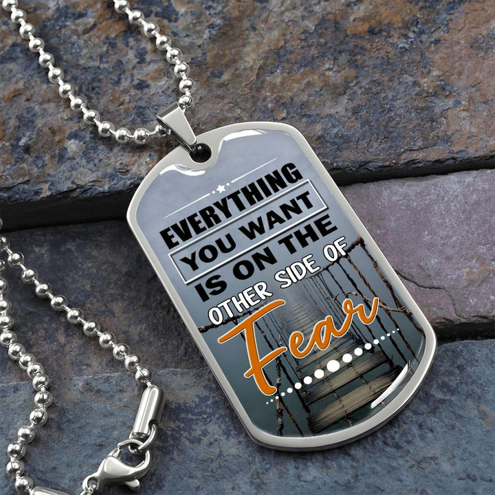Face Your Fear Dog Tag Necklace Gift