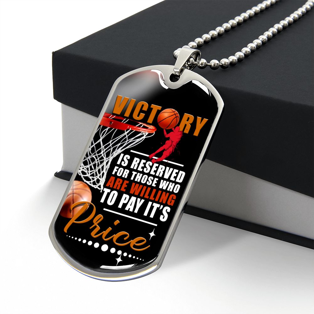Basketball Victory Dog Tag Necklace Gift