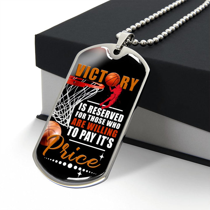Basketball Victory Dog Tag Necklace Gift