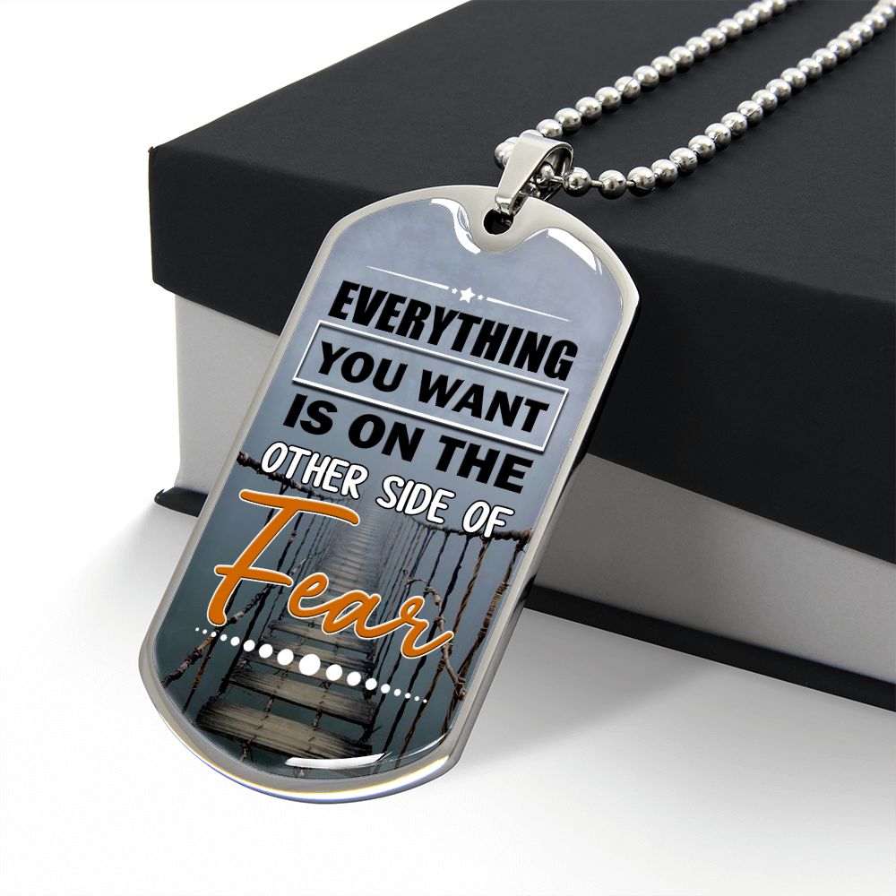 Face Your Fear Dog Tag Necklace Gift